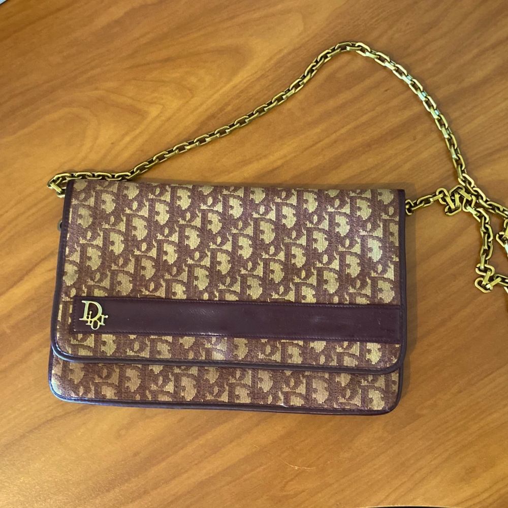 Christin Dior vintage clutch with chain added